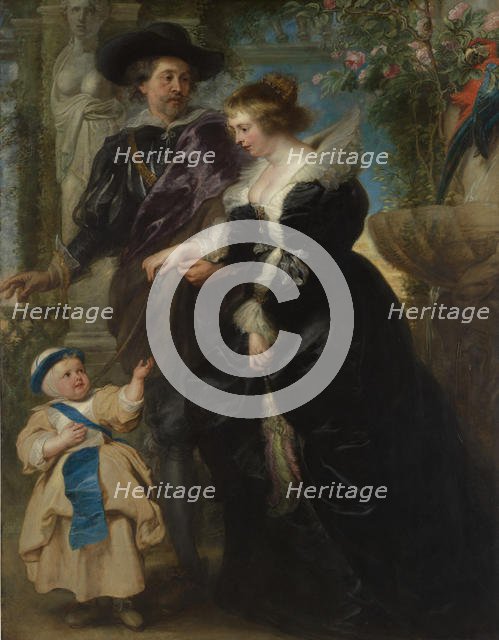 Rubens, His Wife Helena Fourment (1614-1673), and Their Son Frans (1633-1678), ca. 1635. Creator: Peter Paul Rubens.
