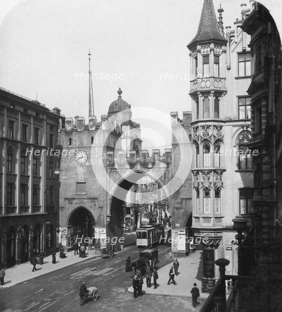 Karlstor Gate, Munich, Germany, c1900s.Artist: Wurthle & Sons