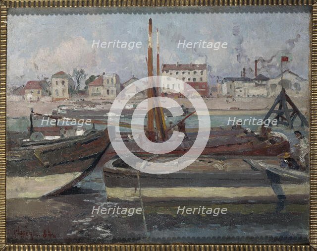 The Seine, at Quai de la Rapee, 1884. Creator: Unknown.