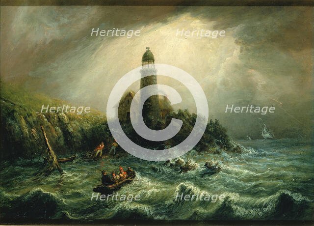 Sea View of Cape Poge Lighthouse, ca. 1840-1849. Creator: Charles Hubbard.