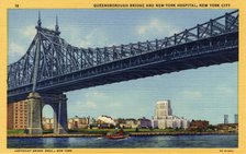 Queensboro Bridge and New York Hospital, New York City, New York, USA, 1933. Artist: Unknown