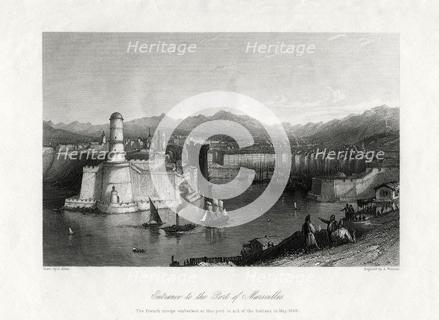 'Entrance to the Port of Marseilles', France, 1875. Artist: A Willmore