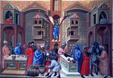 Initial page with different scenes. Miniature in 'Códice Justiniano Institutiones Feudorum et Ali…