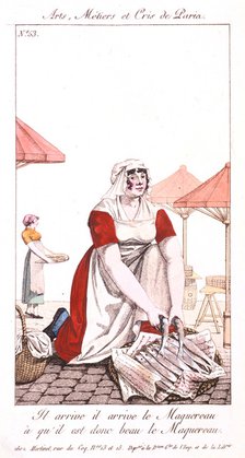 Mackerel seller, 1826. Artist: Unknown