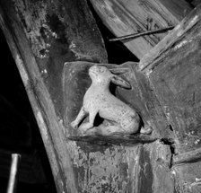 Carving of a rabbit in All Saints' church, Necton, Norfolk, 1967. Artist: Hallam Ashley
