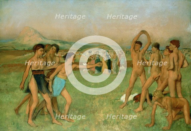 'Young Spartans Exercising', c1860. Artist: Edgar Degas