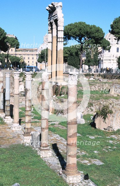Ruins of the Temple of Castor and Pollux, the Forum, Rome. Artist: Unknown
