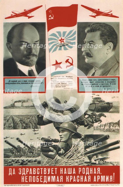 Long live our dear and invincible Red Army!, 1939. Artist: Moor, Dmitri Stachievich (1883-1946)