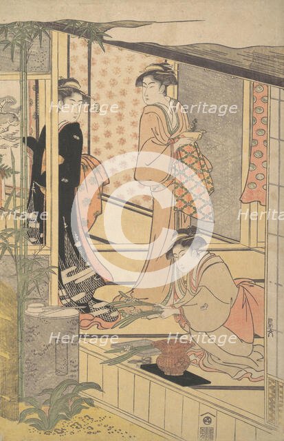 Preparing New Year Decorations, ca. 1788. Creator: Hosoda Eishi.