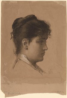 Head of a Young Woman, late 1870s. Creator: Eastman Johnson.