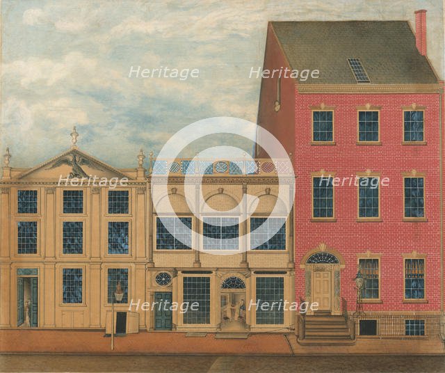 The Shop and Warehouse of Duncan Phyfe, 168-172 Fulton Street, New York City, ca. 1816. Creator: Formerly attributed to John Rubens Smith (American, London 1775-1849 New York).
