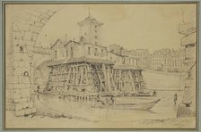 The Notre Dame Pump, Paris, c1810-1850. Creator: Samuel Prout.