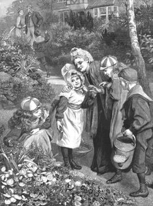 ''Grandmothers Visit to "The Childrens Garden" ', 1890. Creator: Robert Barnes.