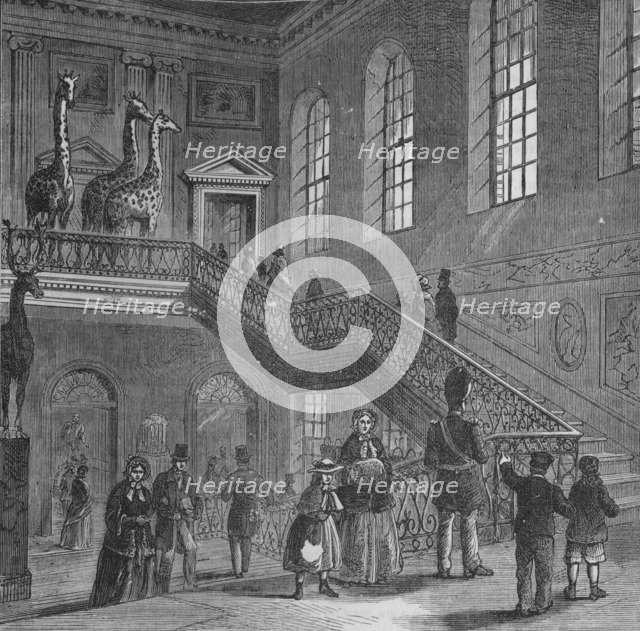 Grand staircase of Montagu House, Bloomsbury, London, c1830 (1878). Artist: Unknown.