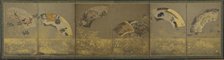 Six fan papers: miscellaneous subjects, Momoyama or Edo period, 1590-1640. Creator: Sôtatsu.