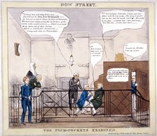 'Bow Street, the pick-pockets examined', London, 1830.   Artist: LB