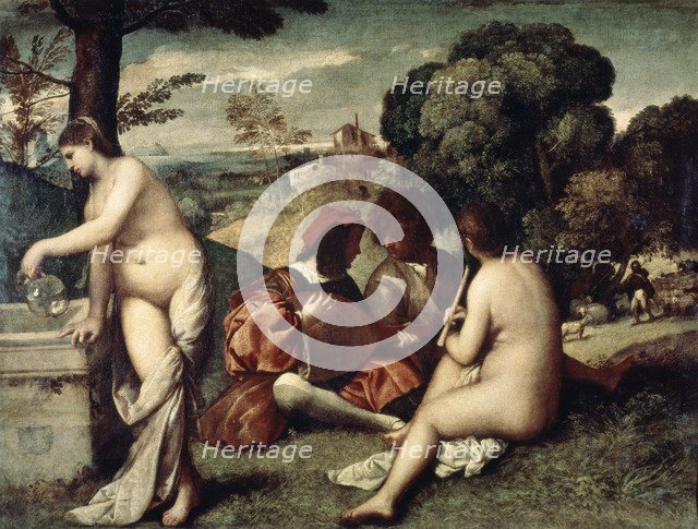 'Concert champetre', ('The Pastoral Concert'), c1510-1511. Artist: Titian