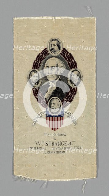 Commemorative Ribbon, United States, c. 1885/90. Creator: William Strange & Company.