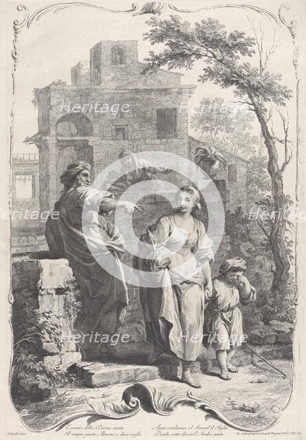 Hagar Sent into the Wildnerness, 1758. Creator: Francesco Bartolozzi.