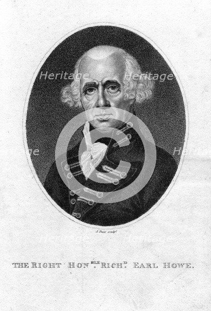 Richard Howe (1726-1799), 1st Earl Howe, English admiral, 19th century.Artist: J Pass