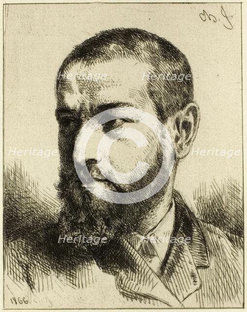 Portrait of J.J. Guiffrey, 1866. Creator: Charles Emile Jacque.