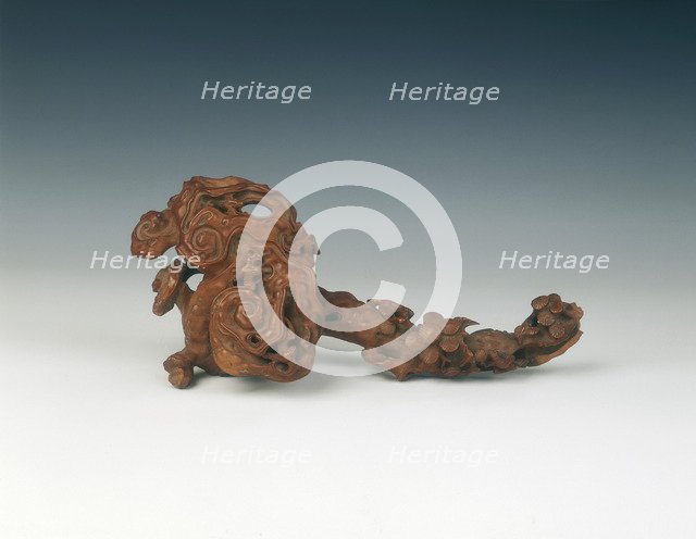 Boxwood ruyi sceptre, Qing dynasty, China, 18th century. Artist: Unknown