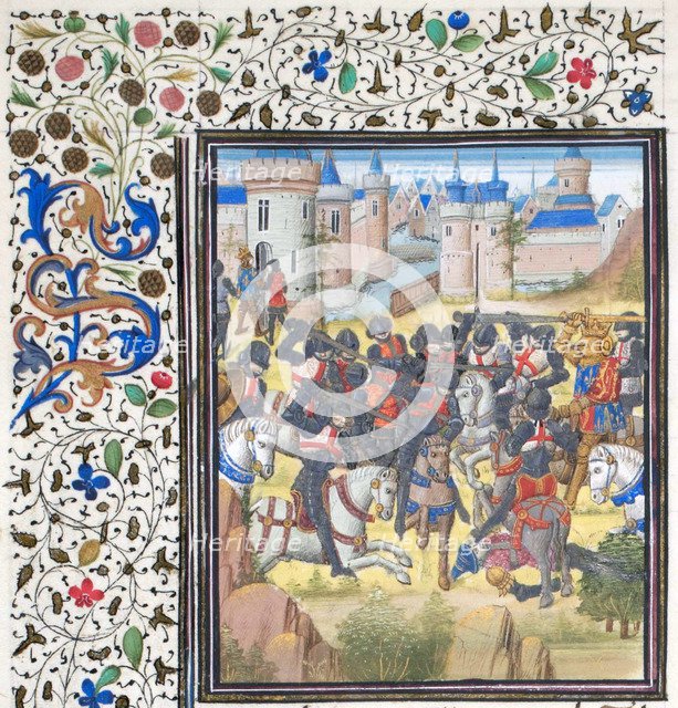 Victory of Richard the Lionheart over Philip Augustus in 1198. Miniature from the Historia by William of Tyre, 1460s. Artist: Anonymous  