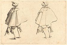 Gentleman in Large Mantle, Seen from Behind, c. 1622. Creator: Jacques Callot.