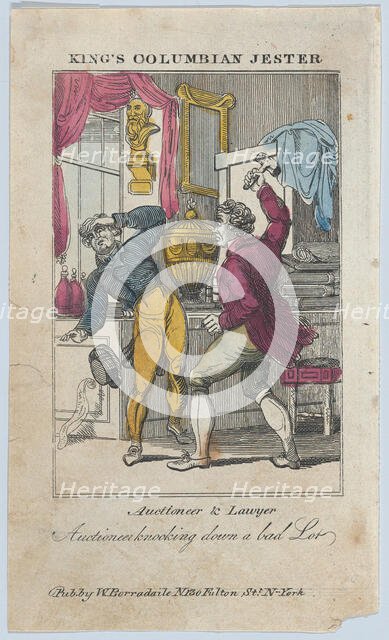 Auctioneer & Lawyer, Auctioneer Knocking Down a Bad Lot, early 19th century.. Creator: Unknown.
