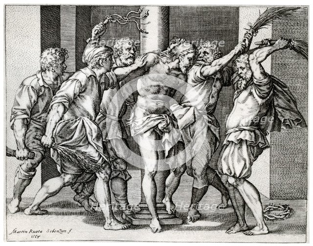 'The Scourging of Christ', 1568, (1937). Artist: Martino Rota