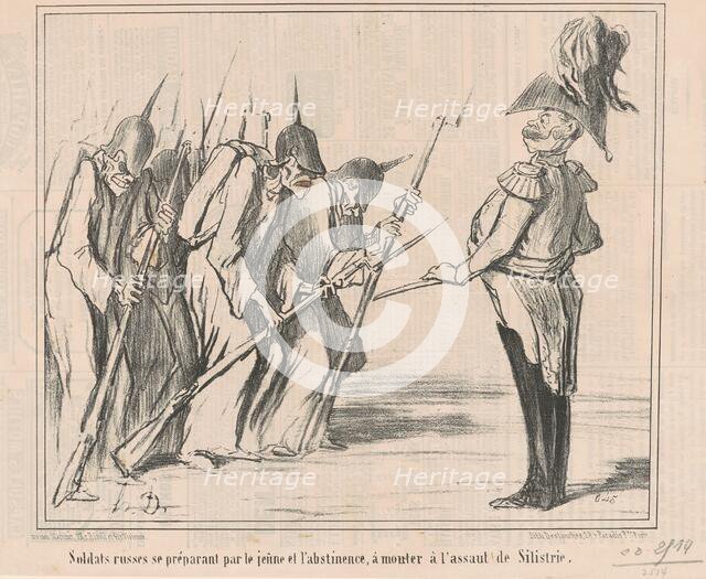 Soldats russes se préparant par le jeune ..., 19th century. Creator: Honore Daumier.