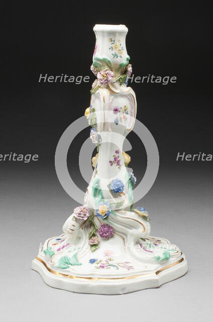 Candlestick, Meissen, 18th century. Creator: Meissen Porcelain.