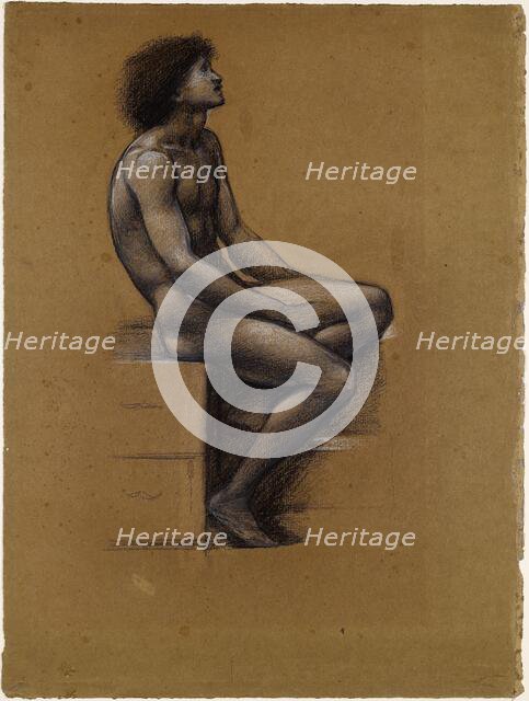 King Cophetua and the Beggar Maid - Male Nude - Study for Cophetua, 1883-85. Creator: Sir Edward Coley Burne-Jones.