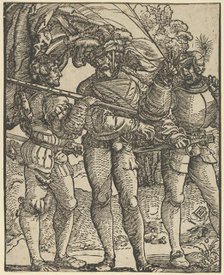 A Standard-Bearer Flanked by a Lansquenet at each side (copy). Creator: Hans Schäufelein the Elder.