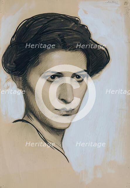 Young woman en face, 1914. Creator: Josef Wawra.