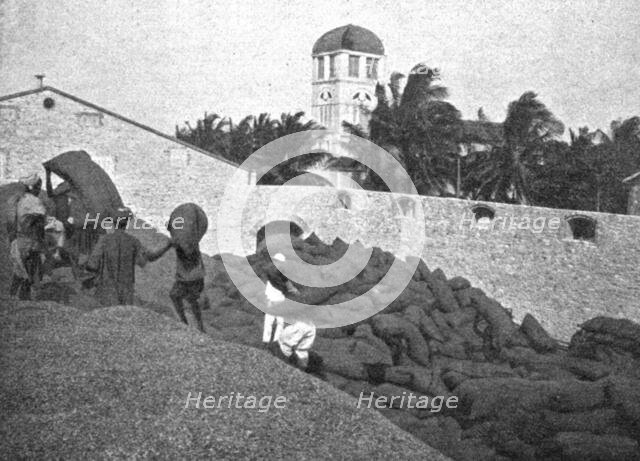 ''Rufisque. La manutention des arachides; L'Ouest Africain', 1914. Creator: Unknown.