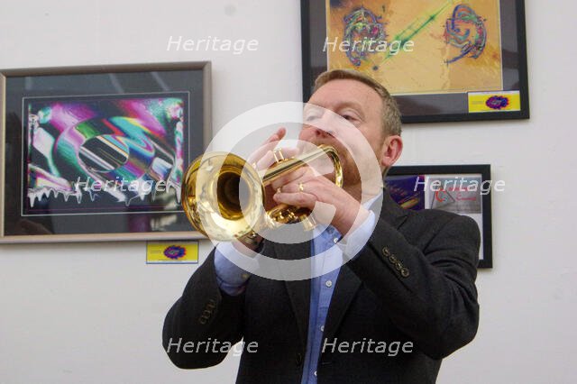 Stuart Henderson, Stuart Henderson Quartet, Clocktower Cafe Jazz Club, Croydon, London, April 2025. Creator: Brian O'Connor.