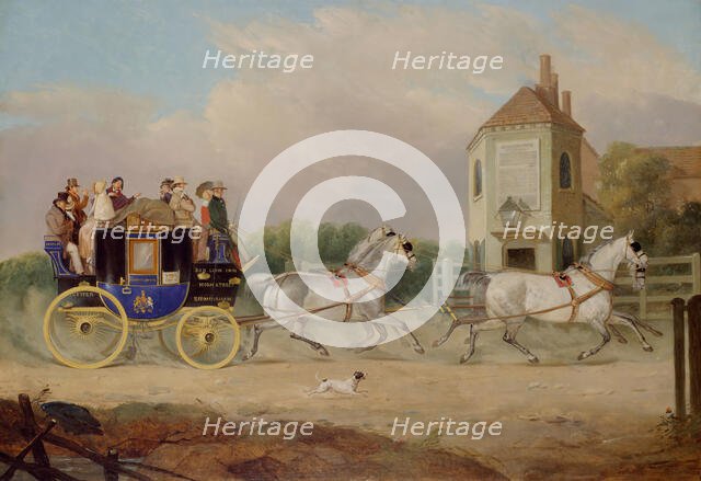 Stourbridge to Birmingham Royal Mail Coach, 1842.  Creator: W. J. Pringle.