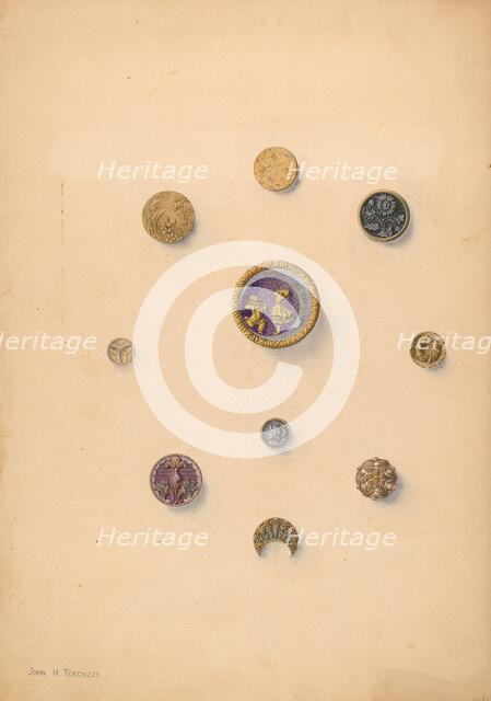 Buttons, c. 1937. Creator: John H. Tercuzzi.