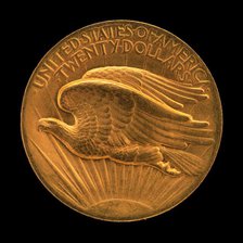 Double Eagle Twenty Dollar Gold Piece [reverse], model 1905-1907, struck 1907. Creator: Augustus Saint-Gaudens.