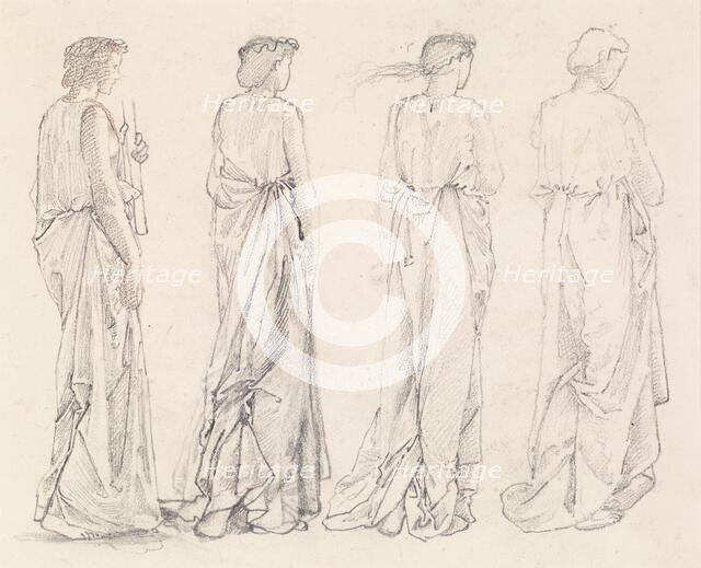 St George Series - Four Studies of Female Attendants for 'The Princess led to the Dragon', 1865-1866 Creator: Sir Edward Coley Burne-Jones.