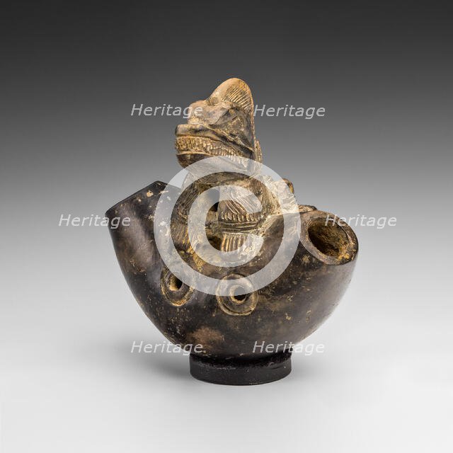 Whistle with an Iguana or Saurian Sculpted on its Surface, c. A.D. 1300. Creator: Unknown.