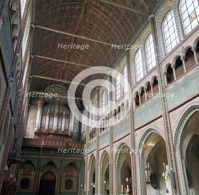 Interior of the Church of St Aighan, 16th century. Artist: Unknown