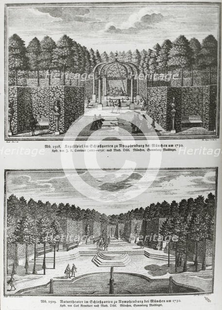 Reproduction of print showing Regelspeil and theater in Nymphenberg garden, Munich..., c1915 - 1925 Creator: Frances Benjamin Johnston.