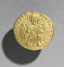 Solidus with Romanus I Lecapenus and His Son Christopher (obverse), 920-944. Creator: Unknown.