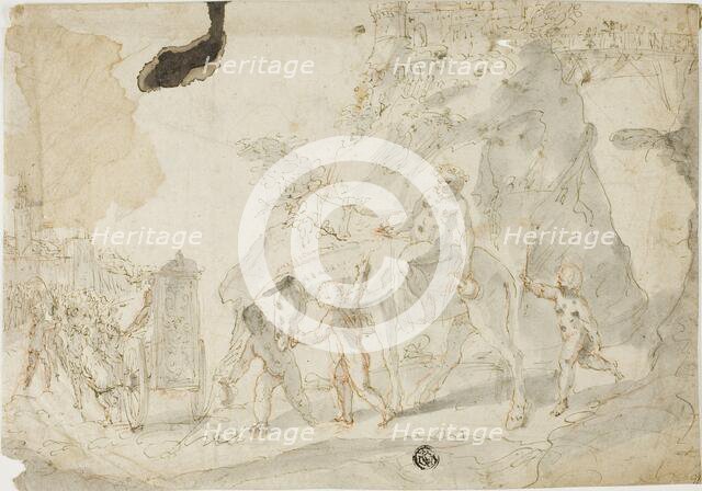Triumph of Bacchus with Drunken Silenus on Donkey, n.d. Creator: Cesare Pollini.