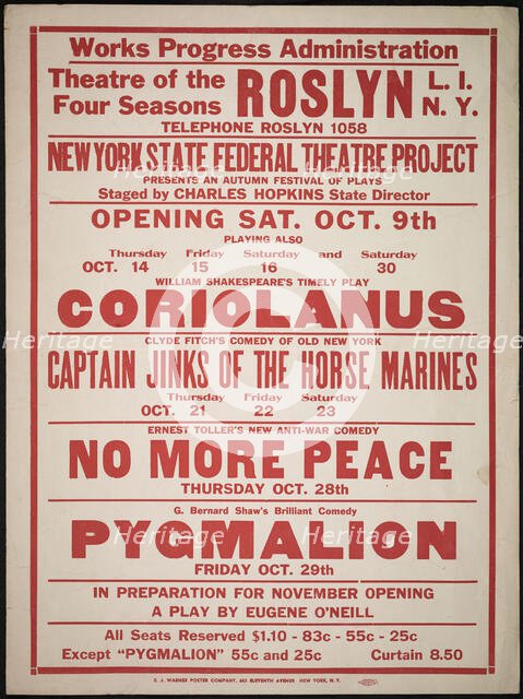 Coriolanus, Roslyn, NY, 1937. Creator: Unknown.