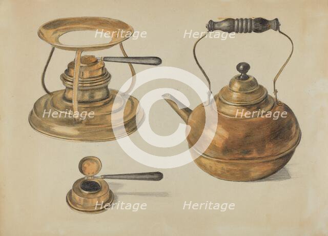 Burner and Kettle, 1935/1942. Creator: Edith Magnette.