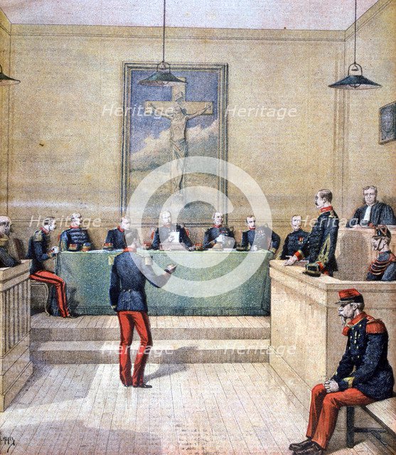 Captain Dreyfus before the court martial, 1894. Artist: Henri Meyer