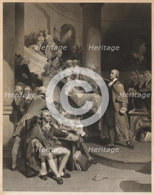 Patrick Henry Delivering His Celebrated Speech in the House of Burgesses, Virginia, 1852. Creator: Alfred Jones (American, 1819-1900).